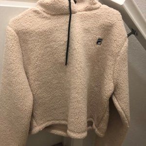 New with Tags - FILA brand - SHERPA - Ember CROP HOODIE